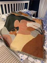 个性创意民俗风耳环少女沙发盖布沙发巾盖毯单人沙发套沙发罩