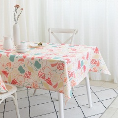 北欧小清新植物叶子棉麻防水餐桌布茶几垫书桌台布长方形桌布