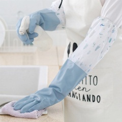 加绒洗碗手套女防水耐用型加厚胶皮橡胶乳胶厨房家用洗衣家务神器
