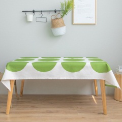 清新牛油果绿色大圆点桌布防水加厚餐桌布艺长方形茶几垫书桌台布