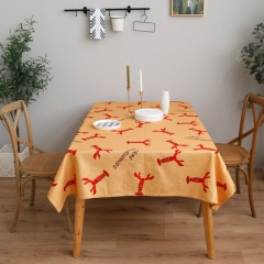 好物市集简约日式纯色北欧风格植物字母印花桌布棉麻餐桌布艺台布