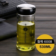 希诺单层玻璃杯水晶水杯茶杯耐热防漏密封便携时尚免费刻字XN6008