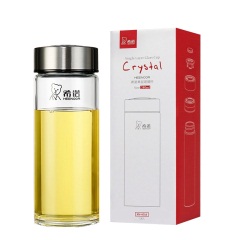 希诺玻璃杯家用喝水杯男士车载水晶杯学生随手杯便携单层泡茶杯子