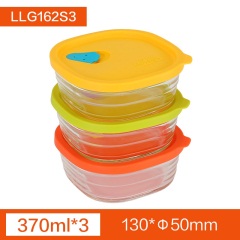 乐扣乐扣耐热玻璃碗套装带盖辅食盒烘焙家用餐具微波炉 LLG741S3