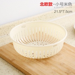 厨房单层沥水篮洗菜篮多功能塑料圆形洗菜盆家用菜篮子水果篮果盘
