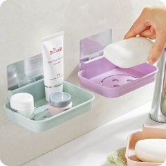 优思居 免打孔粘贴皂盒 卫生间吸壁式肥皂架沥水香皂盒浴室肥皂盒