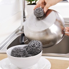 家用不锈钢清洁球6个装 厨房用品铁丝球洗碗刷子钢丝球大号洗锅刷