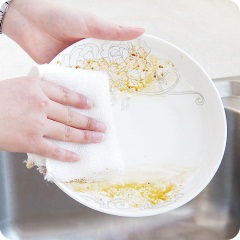 韩式双层加厚竹纤维洗碗布厨房不沾油洗碗布洗碗巾清洁去油污抹布