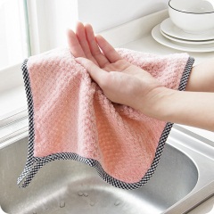 优思居 油利除洗碗巾 珊瑚绒可挂式不掉毛擦手巾厨房清洁吸水抹布