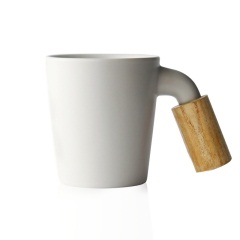 九土咖啡杯简约欧式马克杯创意情侶男女對杯带木盖勺白色陶瓷水杯