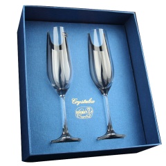 捷克进口水晶香槟杯Bohemia波西米亚红酒杯情侣对杯2支盒装送礼品