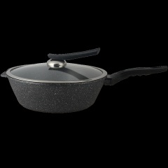 爱乐仕 德国炒锅不粘锅 32CM少油烟麦饭石多用加深平底锅煎锅 电磁炉煤气灶明火通用锅具 煎炒两用不粘锅【关注店铺送价值59元硅胶锅铲】