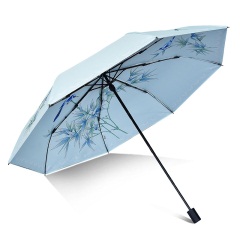 天堂伞遮阳伞防紫外线女小清新黑胶双层防晒太阳伞晴雨伞折叠两用
