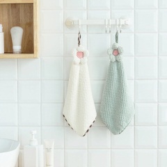 1超细纤维擦手巾挂式太阳花洗碗巾 厨房吸水抹布毛巾不掉毛洗碗布