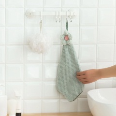 1超细纤维擦手巾挂式太阳花洗碗巾 厨房吸水抹布毛巾不掉毛洗碗布