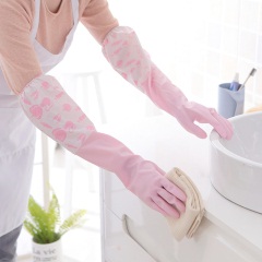 1厨房耐用加厚护肤乳胶清洁家务手套加绒 洗碗洗衣服橡胶防水手套
