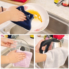 1家用不掉毛沾油厨房抹布加厚吸水清洁百洁布擦桌家务洗碗布擦手巾
