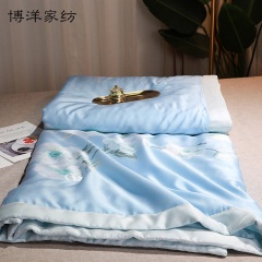 博洋双面天丝夏凉被机洗可水洗空调被夏被60支薄款被子被芯春秋