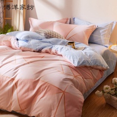 博洋家纺全棉纯棉四件套冬季北欧风裸睡床品套件秋冬床单被套冬