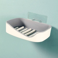 1肥皂盒吸盘壁挂创意免打孔香皂盒双层沥水盒卫生间置物架浴室皂盒