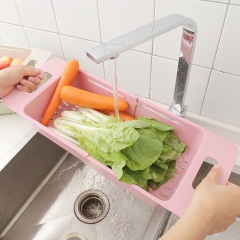 6塑料洗菜盆淘菜盆可伸缩长方形沥水篮水果盘家用厨房水槽洗碗收纳