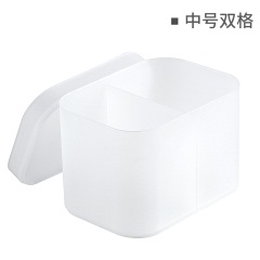 1桌面收纳盒化妆品盒子塑料磨砂透明口红带盖面膜盒子护肤品置物架