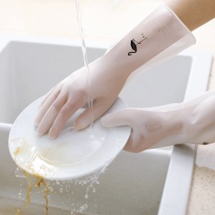 1家用洗碗洗菜手套女洗衣服神器防水橡胶手套薄款家务刷碗乳胶手套