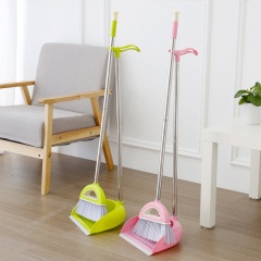 6家用可伸缩不锈钢软毛扫把簸箕组合防滑手柄清洁地板扫地扫帚套装