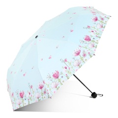 正品天堂伞专卖黑胶遮阳伞防晒蕾丝防紫外线超轻折叠创意太阳伞女