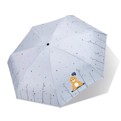 天堂迷你太阳伞晴雨两用防晒防紫外线遮阳伞女雨伞折叠黑胶五折伞