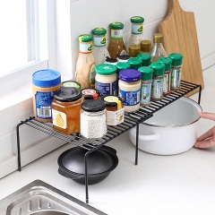 6可伸缩铁艺厨房置物架橱柜碗碟架家用厨具沥水调味品收纳架整理架