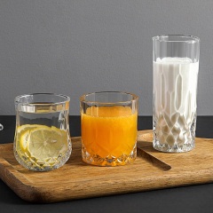 6玻璃杯子透明水杯果汁杯啤酒杯牛奶杯喝水杯泡茶无盖家用客厅茶杯
