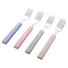 6A西餐餐具小勺子创意长柄不锈钢勺水果叉成人家用儿童甜品沙拉叉