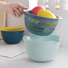 6创意双层沥水篮洗菜盆客厅水果盘家用厨房多功能塑料菜篮子洗菜篮