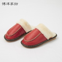 博洋保暖男士毛毛棉鞋秋冬季带跟毛绒拖鞋女室内家居家用棉拖鞋男