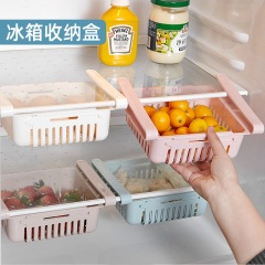 1冰箱隔板层收纳架厨房免打孔多用保鲜挂架冰箱架分层收纳架置物架