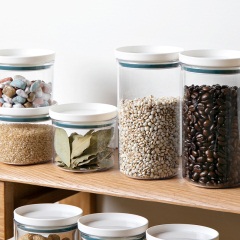 1厨房塑料保鲜密封罐五谷杂粮储存储物罐透明零食罐子食品收纳盒