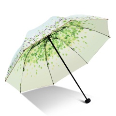 天堂伞遮阳伞防紫外线女小清新黑胶双层防晒太阳伞晴雨伞折叠两用