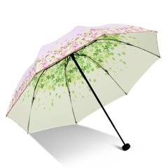 天堂伞遮阳伞防紫外线女小清新黑胶双层防晒太阳伞晴雨伞折叠两用