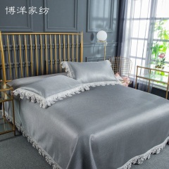 博洋家纺冰丝凉席三件套1.8m床可水洗折叠床单式软席夏天凉席1.5m