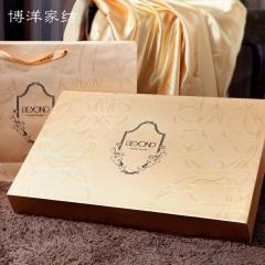 博洋家纺贡缎提花四件套欧式被套被罩1.8m米床上用品冬季床单全棉