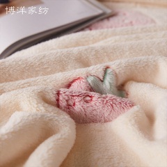博洋冬季珊瑚绒单人加厚毛毯毯子双人午睡毯保暖法兰绒毛毯被子