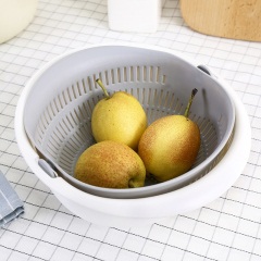 6厨房双层洗菜盆家用塑料圆形水果盆沥水篮洗菜篮滤水篮淘米篮漏盆