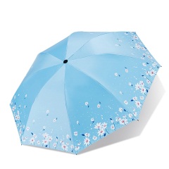 天堂伞黑胶防晒太阳伞小巧小清新时尚遮阳伞男女士防紫外线晴雨伞