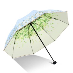 天堂伞遮阳伞防紫外线女小清新黑胶双层防晒太阳伞晴雨伞折叠两用