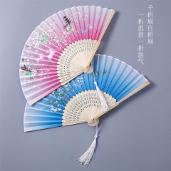 6竹木古风小折扇夏季可爱古装古典中国风折叠扇子女士舞蹈复古扇子