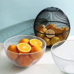 6北欧风格水果盘创意客厅茶几家用镂空简约现代铁艺收纳沥水篮果盆