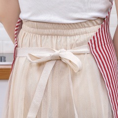 6韩版时尚围裙女可爱家用厨房可擦手做饭工作服罩衣棉麻围腰防油水
