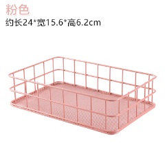 6A多功能铁艺收纳篮厨房零食收纳筐桌面玩具篮衣柜衣物整理收纳框