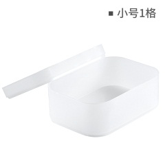 1桌面收纳盒化妆品盒子塑料磨砂透明口红带盖面膜盒子护肤品置物架